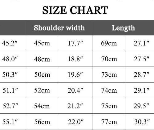 Sizechart